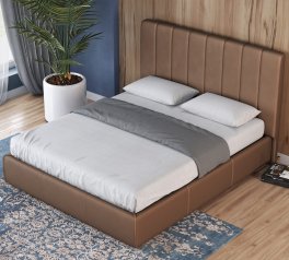 Ліжко м'яке двоспальне Лев Венеція з підйомним механізмом та нішею для білизни