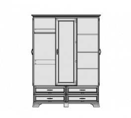 Шкаф с зеркалом 3D4S Mebelbos Tiffany 3 дверный вудлайн крем 159 см