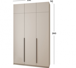 Шкаф Mebelstar Оскар трехдверный с антресолью Кашемир 150 см