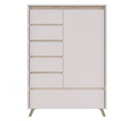 Комод REG1D5S1K 2-дверний з 5 шухлядами Лаундж Кашемір / Дуб сонома