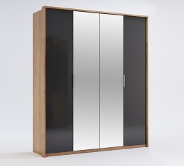 Шкаф 4дв с зеркалом Миромарк Луна 4 дверный дуб крафт 180 см