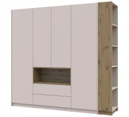 Шафа для одягу з нішею та пеналом Дорос Дейл кашемір 4 дверна 234 см