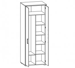 Шафа комбінована Гербор SZF2DC 2 дверна Прайм Кашемір / Чорний 80 см