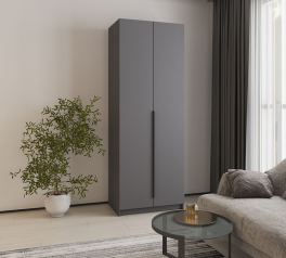 Шкаф Mebelstar Оскар двухдверный Антрацит 80 см