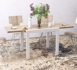 Стіл-трансформер Kors Дуб тахо/Білий