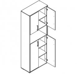 Пенал REG4D/80 Прайм Кашемір / Чорний