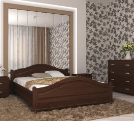 Ліжко двоспальне дерев'яне Явіто Орхідея Масив Вільха / Ясен / Дуб 