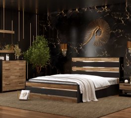 Кровать деревянная с декоративными вставками ArborDrev Оскар Сосна