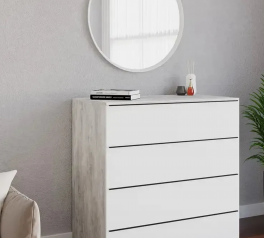 Комод ТХ005 Бетон / Белый Морели