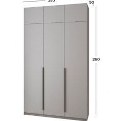 Шкаф Mebelstar Оскар трехдверный с антресолью и ящиками Белый снег 150 см