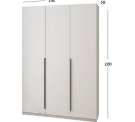 Шкаф Mebelstar Оскар трехдверный с ящиками Белый снег 150 см