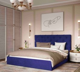 Ліжко м'яке двоспальне Віоріна Деко Велюр з підйомним механізмом та нішею для білизни