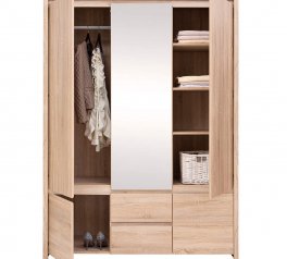 Шкаф SZF5D2S BRW Poland Kaspian 3 дверный дуб сонома 154 см