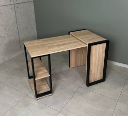 Стіл трансформер LOFT Дуб Сонома / Чорний мат MebliRoMax