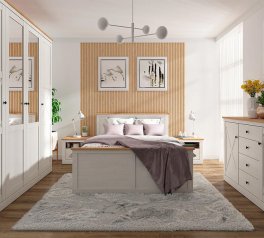 Спальня Frija/Фрія BRW Poland №1 з шафою 4D та тумбами