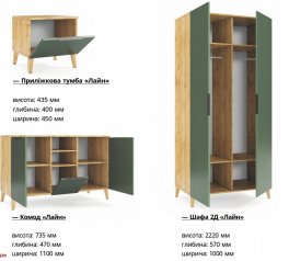 Модульная спальня Line/Лайн Киевский Стандарт Дуб Аппалачи/Хаки софт