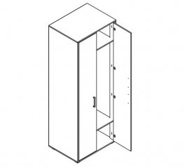 Шафа Гербор SZF2D 2 дверна Прайм Кашемір / Чорний 80 см