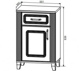 Комод KOM1D1S Канді Білий альпійський / Дуб стірлінг / Білий матовий