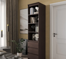 Шкаф Морели Т219 венге темный с полками и ящиками 50 см