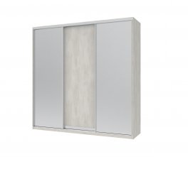 Шкаф-купе с зеркалом Дорос Сити Лайт белое дерево 3 дверный 225 см