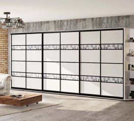 Шафа-купе Комфорт меблі Модель-5 білий 6 дверна 540 см