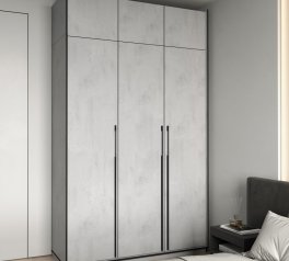 Шкаф Морели R-0015 Рамо 3 дверный бетон тефра с полками 150 см
