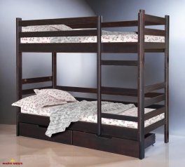 Кровать двухьярусная буковая Тони