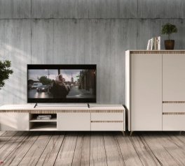 Тумба под ТВ RTV2K2So 2-дверная с 2 ящиками Лаундж Кашемир / Дуб сонома