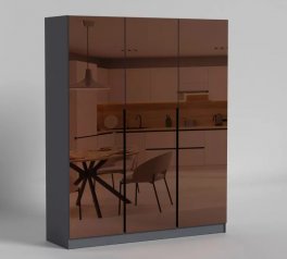 Шафа розпашна Matroluxe Noir / Нуар 3 дверна 150 см