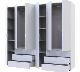 Шкаф Дорос Гелар белый 6 дверной 232,5 см