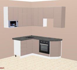 Кухня кутова Фарбований МДВ, Альфа ручка АКЦІЯ