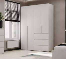 Шкаф распашной комбинированный четырёхдверный Art In Head №5 Light, ширина 160 см