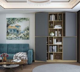 Шкаф Дорос Морган дуб сонома/графит 3 дверная 180 см