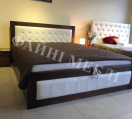 Ліжко двоспальне дерев'яне Явіто Енігма з підйомним механізмом та нішою для білизни Масив Вільха / Ясен / Дуб 