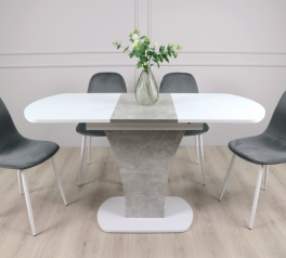 Стол обеденный Sheridan Интарсио Белая Аляска/Индастриал Раскладной 110/145 см