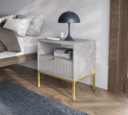 Тумба приліжкова Сірий/Золоті ніжки S54 Nova