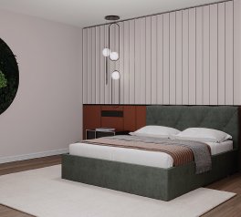 Ліжко м'яке Za House Furniture Рондо з підйомним механізмом та нішею для білизни