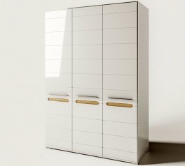 Шкаф 3Д Світ Меблів Бьянко 3 дверный белый глянец 150 см