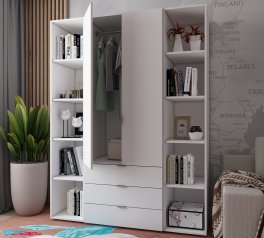 Комплект Дорос Гелар белый с 2 ​​Этажерками 2 ДСП 153,9 см