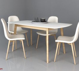 Стіл Exen II / Ексен II Інтарсіо Білий Розкладний 120/160 см