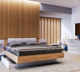 Модульная спальня Asti/Асти Миромарк Дуб крафт/Глянец белый