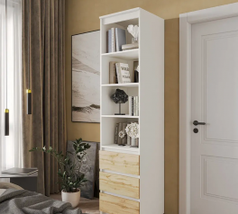 Шкаф Морели Т219 белый/аппалачи с полками и ящиками 50 см