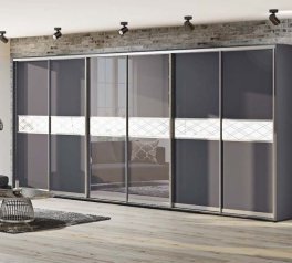 Шафа-купе Комфорт меблі Модель-2 графіт 6 дверна 540 см