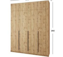 Шкаф Mebelstar Оскар четырехдверный с антресолью Дуб тахо 200 см