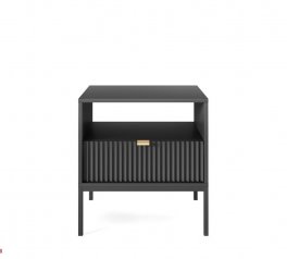 Тумба приліжкова Чорний/Чорні ніжки S54 Nova