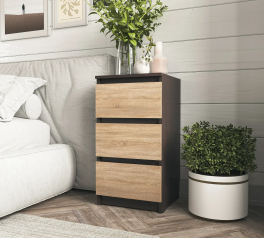 Тумба прикроватная венге темный/сонома Т216