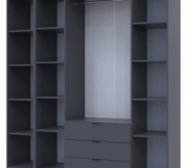Шкаф для одежды Дорос Гелар графит 4-х дверный с пеналом 215 см