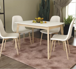 Стіл Exen II / Ексен II Інтарсіо Білий Розкладний 120/160 см