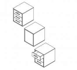 Тумба офісна під стіл KON3S Прайм Кашемір / Чорний