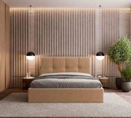 Ліжко м'яке Віоріна деко Bueno / Буено з підйомним механізмом та нішею для білизни